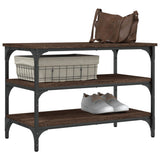 Shoe Bench Brown Oak 70x38.5x49 cm Engineered Wood 839042