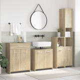 4 Piece Bathroom Furniture Set Sonoma Oak Engineered Wood 3325044
