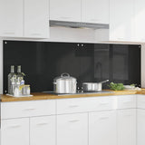 Kitchen Backsplash 2 pcs Black 100 x 60 cm Tempered Glass 3415553