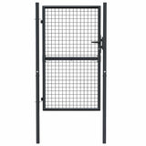 Mesh Garden Gate Galvanised Steel 100x150 cm Grey 145773
