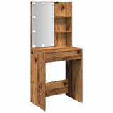 Dressing Table with LED Old Wood 60x40x140 cm 856999
