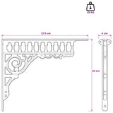 Wall Shelf Brackets 12 pcs Black 27.5 x 23 x 4 cm Steel 42038806