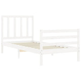 Bed Frame without Mattress White 100x200 cm Solid Wood Pine 3193847