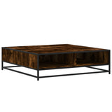 Coffee Table Smoked Oak 100x100x30 cm Engineered Wood and Metal 848776