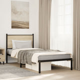 Metal Bed Frame without Mattress Sonoma Oak 90x190 cm Single 4007708