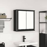 Bathroom Wall Cabinet with Mirror Black Oak 60x21x60 cm 861897