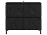 Sideboard Black Oak 60 x 35 x 70 cm Engineered Wood and Iron 881268