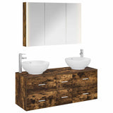 Bathroom Furniture Set 4 pcs Smoked Oak 3406987