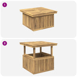 Garden Coffee Table Solid Acacia Wood Height Adjustable White 901706