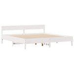 ZNTS Bed Frame without Mattress White 160x200 cm Solid Wood Pine 3301744