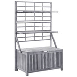 Storage Box with Trellis Grey 99x55x160 cm Solid Acacia Wood 311882