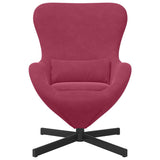 Egg Chair Wine Red 63 x 73 x 90 cm Velvet 42002761