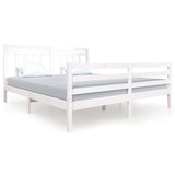 Bed Frame without Mattress White Super King Solid Wood 3100670