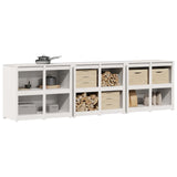 Outdoor Kitchen Cabinet MEPPEL 3 pcs White Solid Pine Wood 3443813