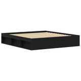 Bed Frame without Mattress Black Oak 200x200 cm Engineered Wood 3329336