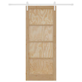 Sliding Door Natural and White 86 x 211 cm Solid Pine Wood 3445421