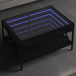 ZNTS Coffee Table with Infinity LED Black 70x50x38 cm 847702