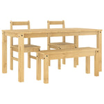 ZNTS 4 Piece Dining Set Panama Solid Wood Pine 3345176