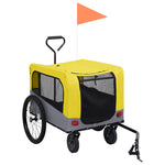 ZNTS 2-in-1 Pet Bike Trailer & Jogging Stroller Yellow and Grey 92442