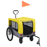 ZNTS 2-in-1 Pet Bike Trailer & Jogging Stroller Yellow and Grey 92442