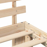 Bed Frame with Headboard Natural 90 x 200 cm Solid Pine Wood 872626