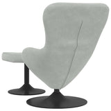 Egg Chair with Footstool Light Grey 63 x 73 x 90 cm Velvet 42002744