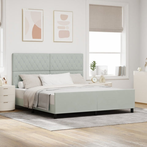 ZNTS Bed Frame Light Grey 180x200 cm Velvet 3344891