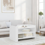 ZNTS Coffee Table White 80x50x50 cm Engineered Wood 848339