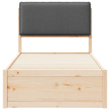 Bed Frame with Upholstered Headboard Dark Grey 90 x 200 cm 877585