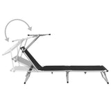 Sun Lounger Black Aluminium, Textilene Standard adult size 312458