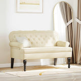 Bench Cream 119.5 x 64.5 x 75 cm Faux Leather 42019295