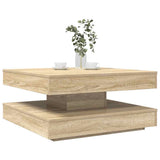 Coffee Table 360-Degree Rotatable Sonoma Oak 70x70x34.5 cm 858481