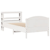 Bed Frame without Mattress White 90x200 cm Solid Wood Pine 3306244