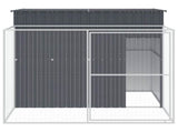 Dog House with Run Anthracite 214x253x181 cm Galvanised Steel 3189119