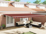 Retractable Awning Orange and Brown 500 x 300 x 165 cm 3331219