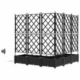 Garden Planter 5 pcs Black 120 x 120 x 126 cm Plastic 42002855