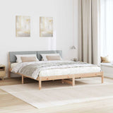 Bed frame Brown and light grey 180 x 200 cm Solid pine wood 3394353