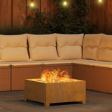 Fire Pit Brown 60 x 60 x 30 cm Weathering Steel 858963