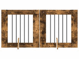 Dog Gate with Stands 2 pcs Smoked Oak 60 x 80 cm 892093