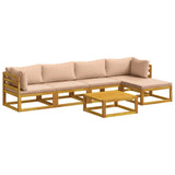 Sofa Set 6 pcs Natural Solid Acacia Wood 3417300