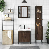 ZNTS 3 Piece Bathroom Cabinet Set Brown Oak Engineered Wood 3214744