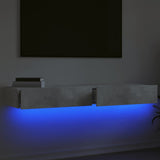 TV Cabinets with LED Lights 2 pcs Concrete Grey 60x35x15.5 cm 842893