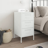 ZNTS Bedside Cabinet White 36x39x68 cm Steel 843088