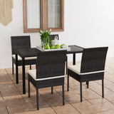 Outdoor Dining Set Black Poly rattan Medium Outdoor Dining Set 3100397