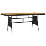 Outdoor Dining Set Black PE rattan, steel, solid acacia wood 3120106