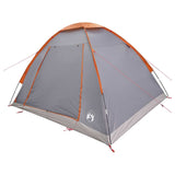 Camping Tent Grey and Orange 4-Person Polyester and Steel 42028649