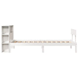 Bookcase Bed without Mattress White 75x190 cm Small Single Solid Wood Pine 3321785