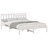 Bed Frame with Headboard White 140 x 200 cm Solid Pine Wood 872231
