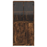 Highboard with Doors Smoked Oak 68x37x142 cm Engineered Wood 3295868