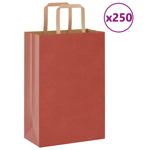 ZNTS Paper Bags 250 pcs with Handles Red 21x11x31 cm 4101980